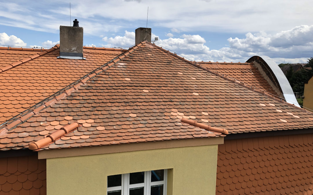 Oprava střechy na MŠ. – Březno u Chomutova